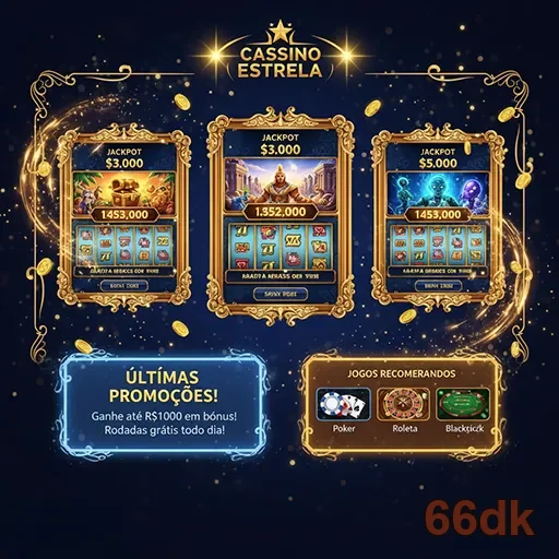 Jackpots brilhantes do cassino Estrela no 66dk, destacando prêmios emocionantes.