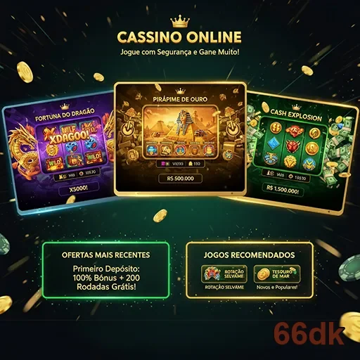 Ofertas recentes de cassino online no 66dk, destacando jogos e promoções atraentes.