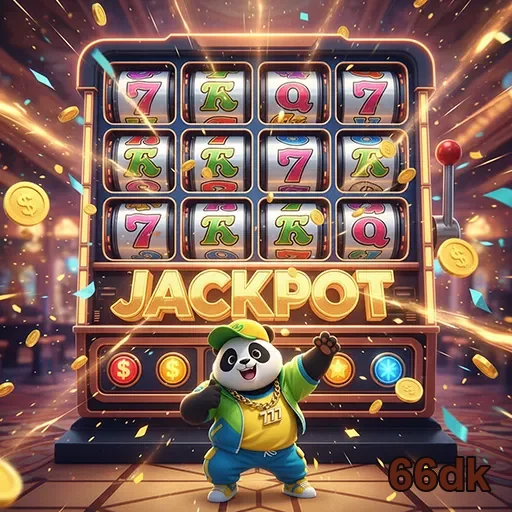 Máquina caça-níqueis 66dk mostrando o jackpot, simbolizando grandes prêmios e diversão.